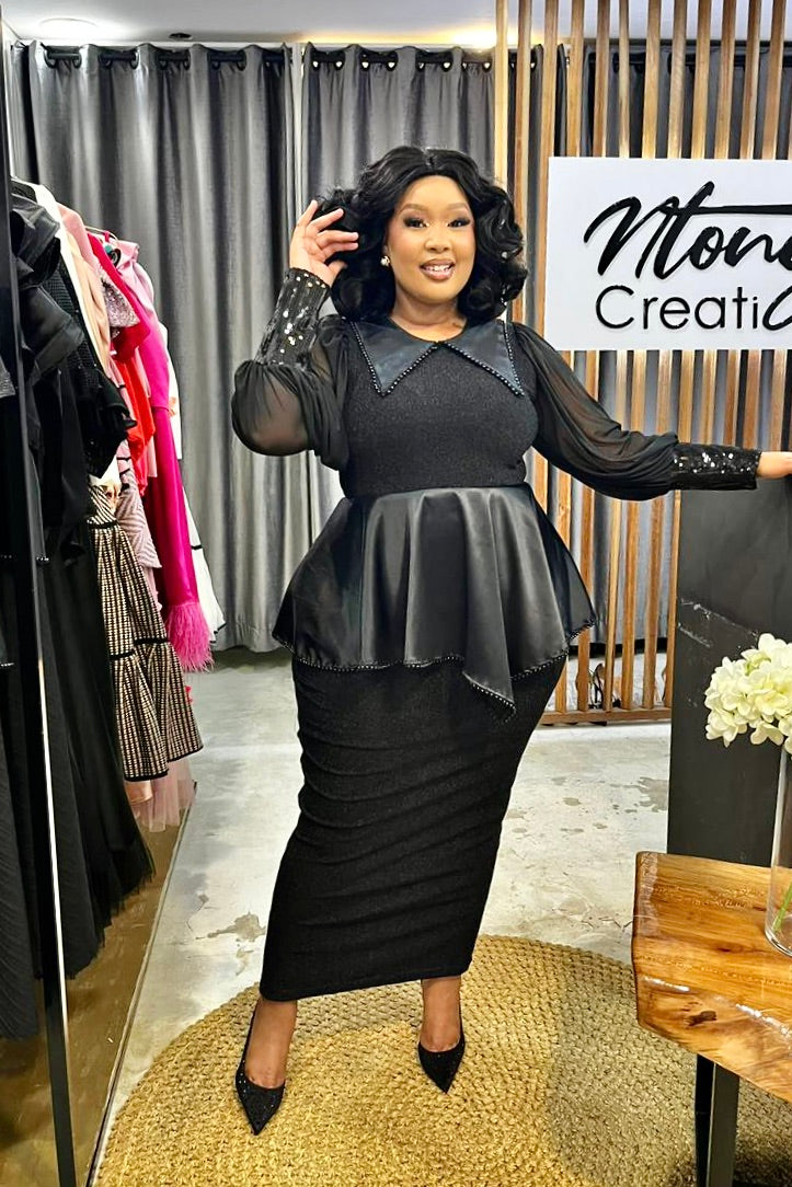 Audrey Peplum Pencil Dress