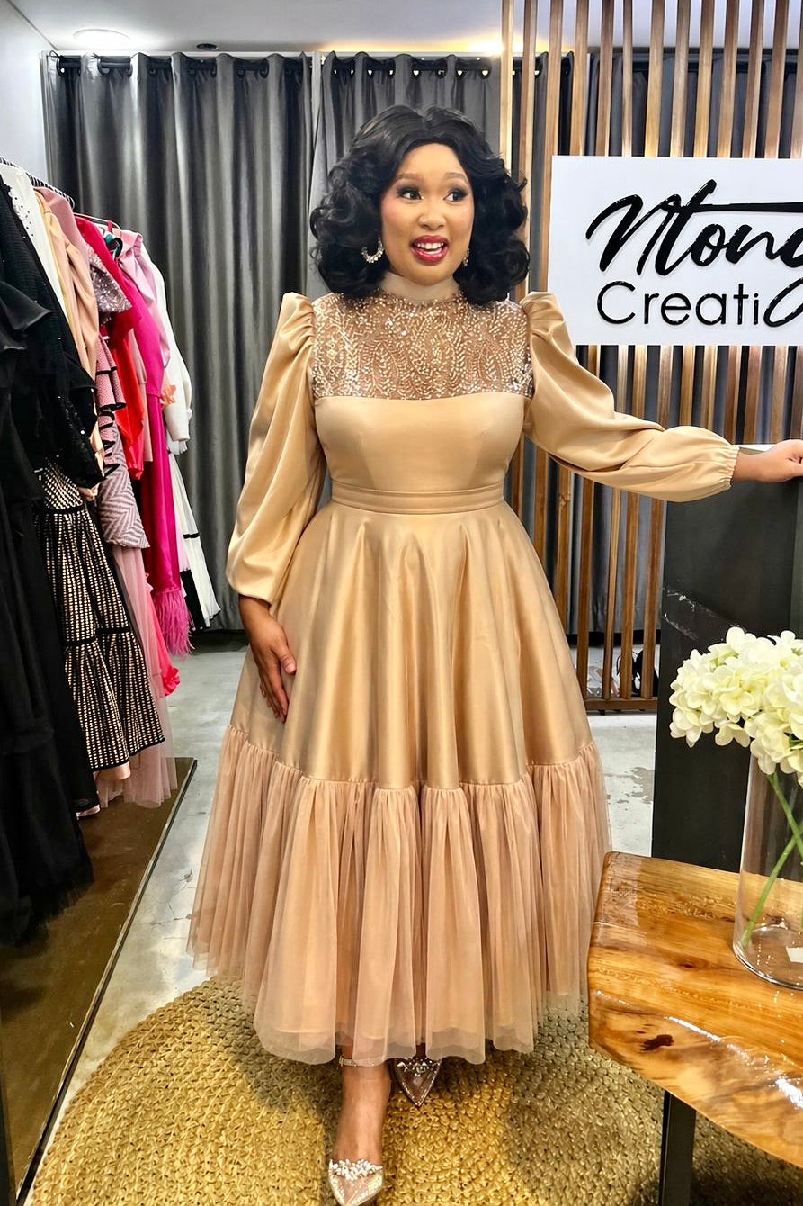 Bedazzled Satin Belle Midi