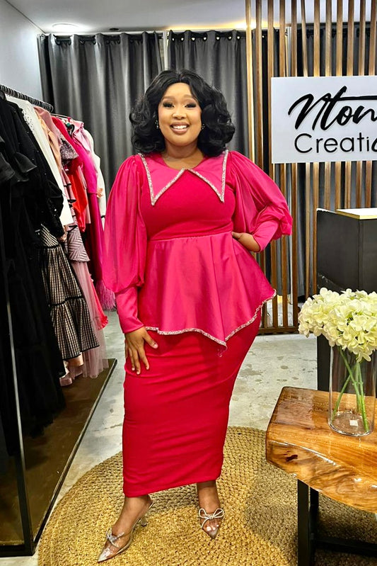 Audrey Peplum Pencil Dress