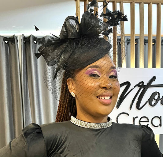 Velvet Tulip & Brightness Fascinator Outfit