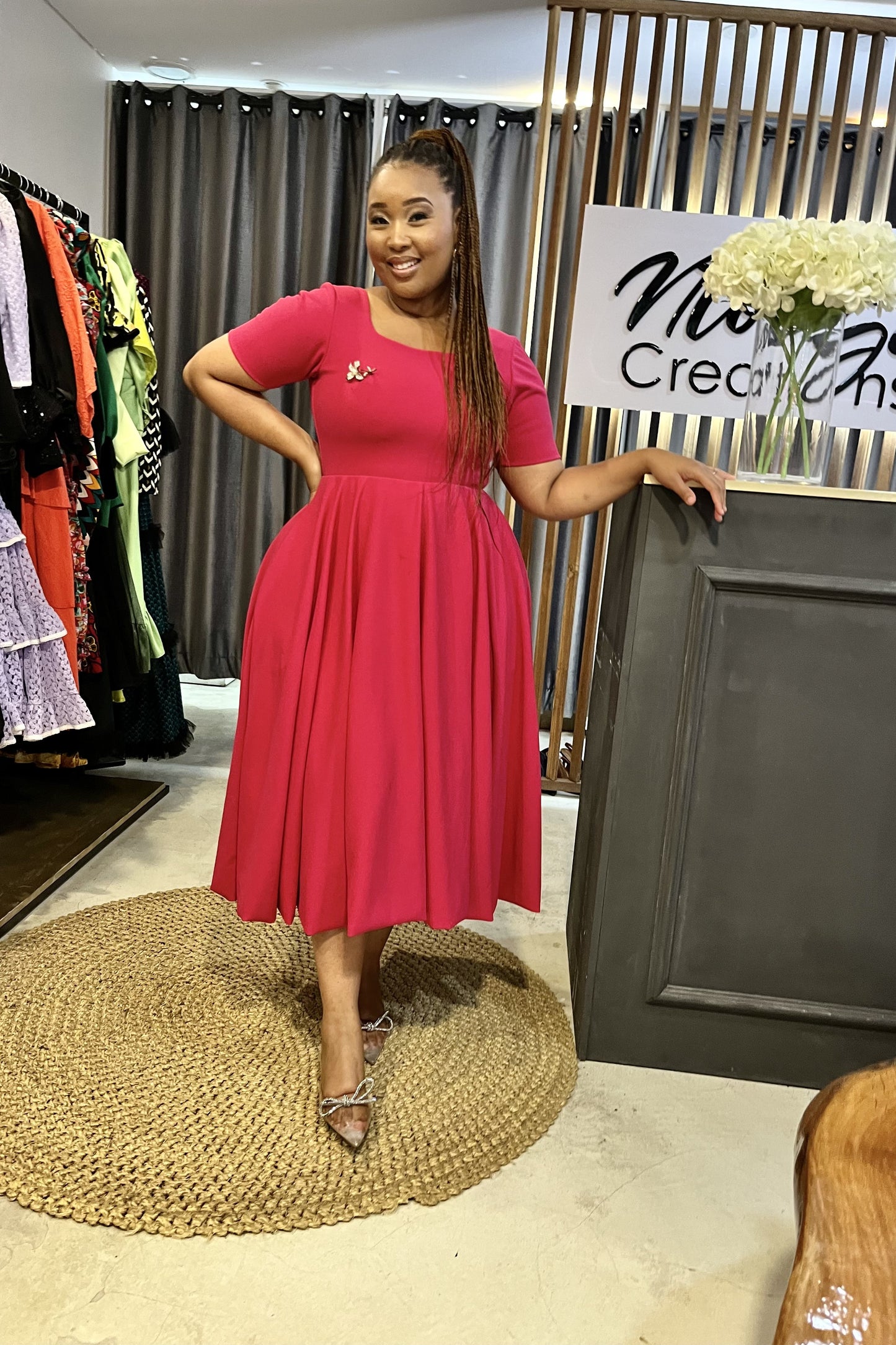 Poppy Midi with a Broach