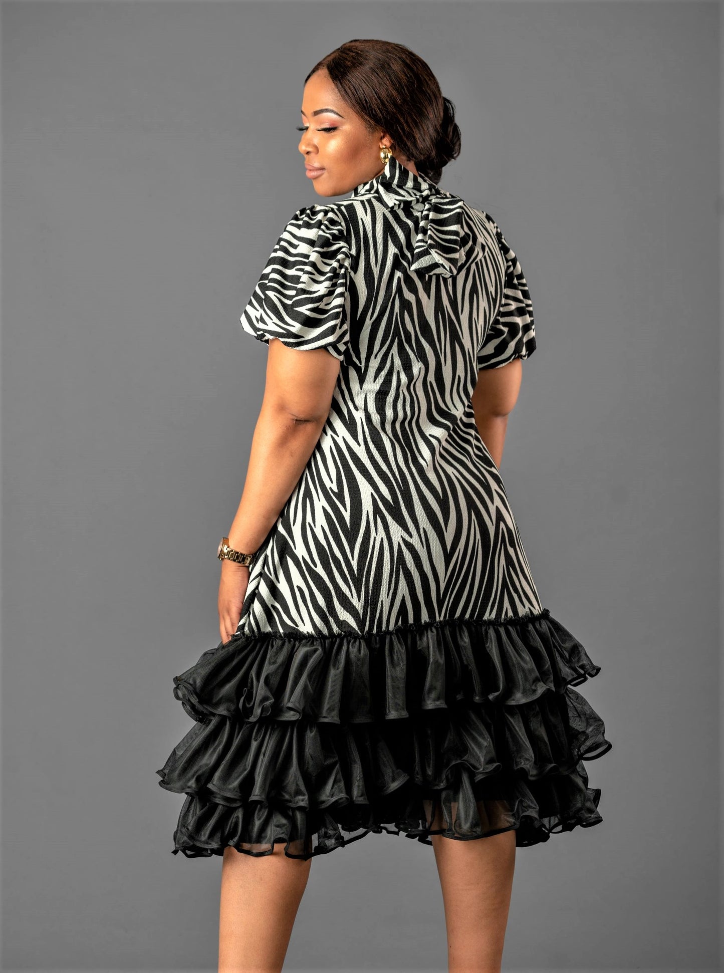 Monochrome Petal Dress