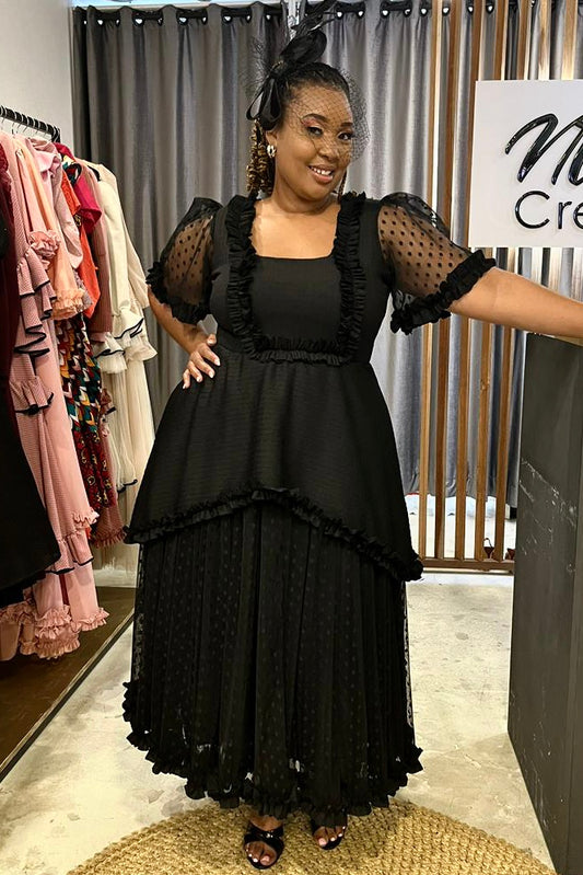 Barraca Mesh Midi & Matching Headpiece