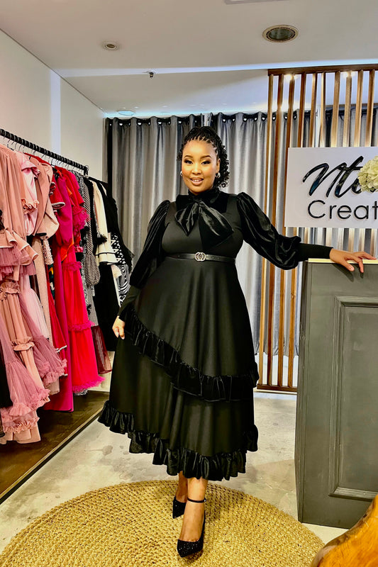 Casia Black Velvet Frock