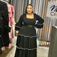 Black Mica Tiered Midi