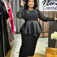 Audrey Peplum Pencil Dress