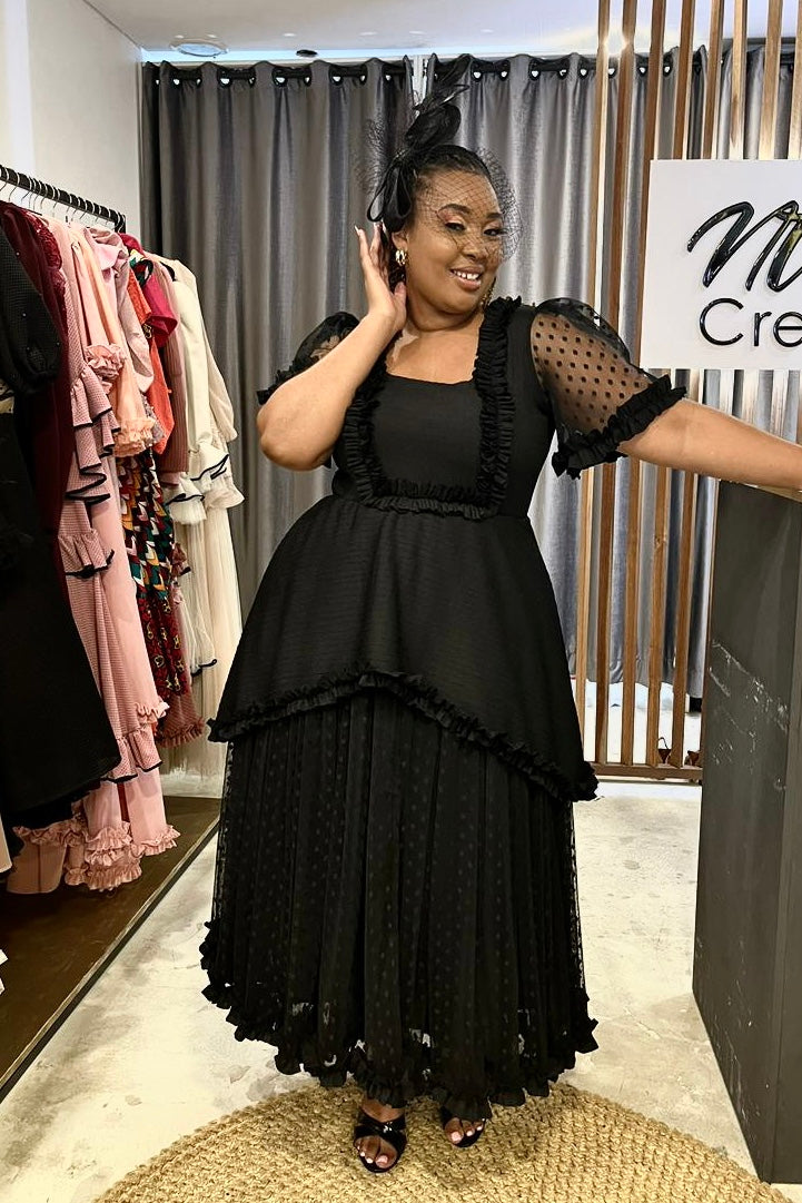 Barraca Mesh Midi & Matching Headpiece