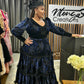 Midnight Bloom Velvet Dress & Hat Set