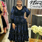 Midnight Bloom Velvet Dress & Hat Set