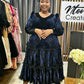 Midnight Bloom Velvet Dress & Hat Set