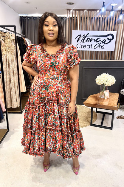 Scarlet Frilly Midi
