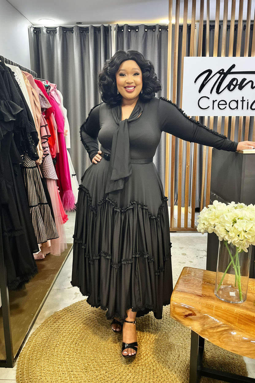 Adder Spandex Midi - Black