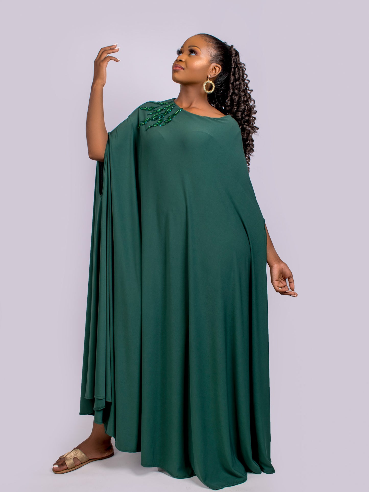 Bedazzled Green  Kaftan Maxi Spring/Summer