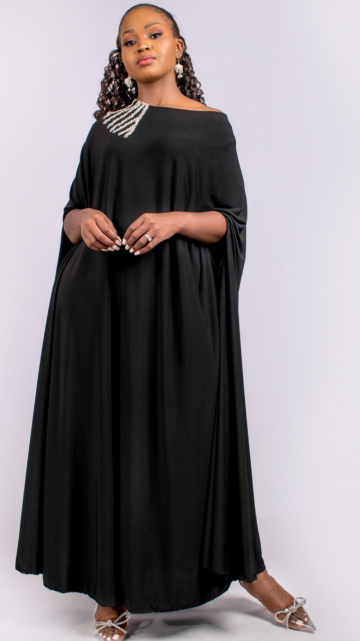 Bedazzled Kaftan Maxi Black Rack