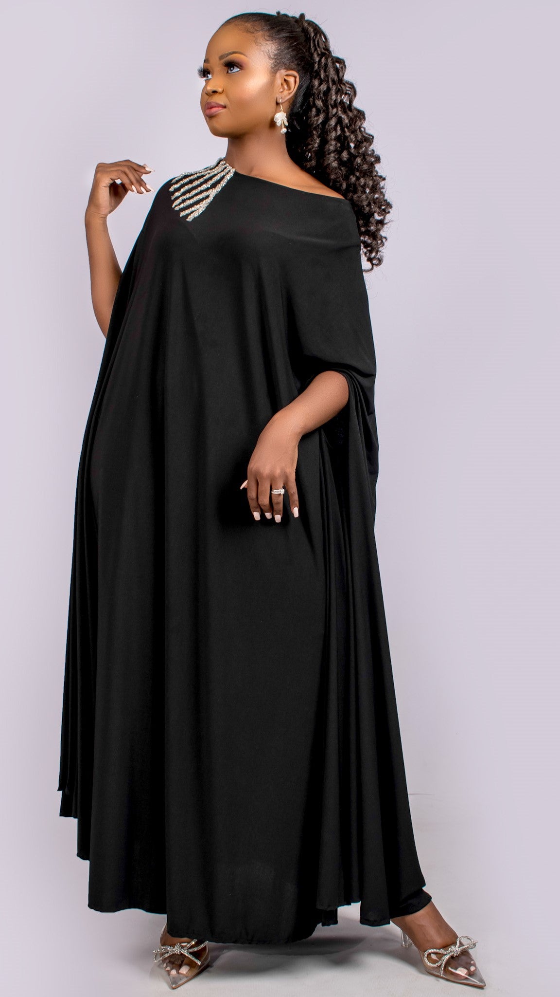 Bedazzled Kaftan Maxi Black Rack