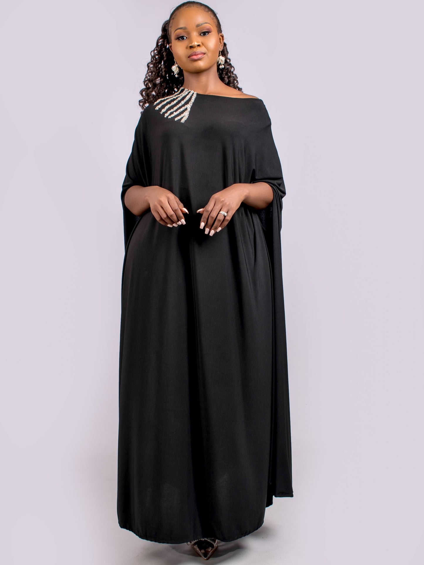 Bedazzled Kaftan Maxi Black Rack