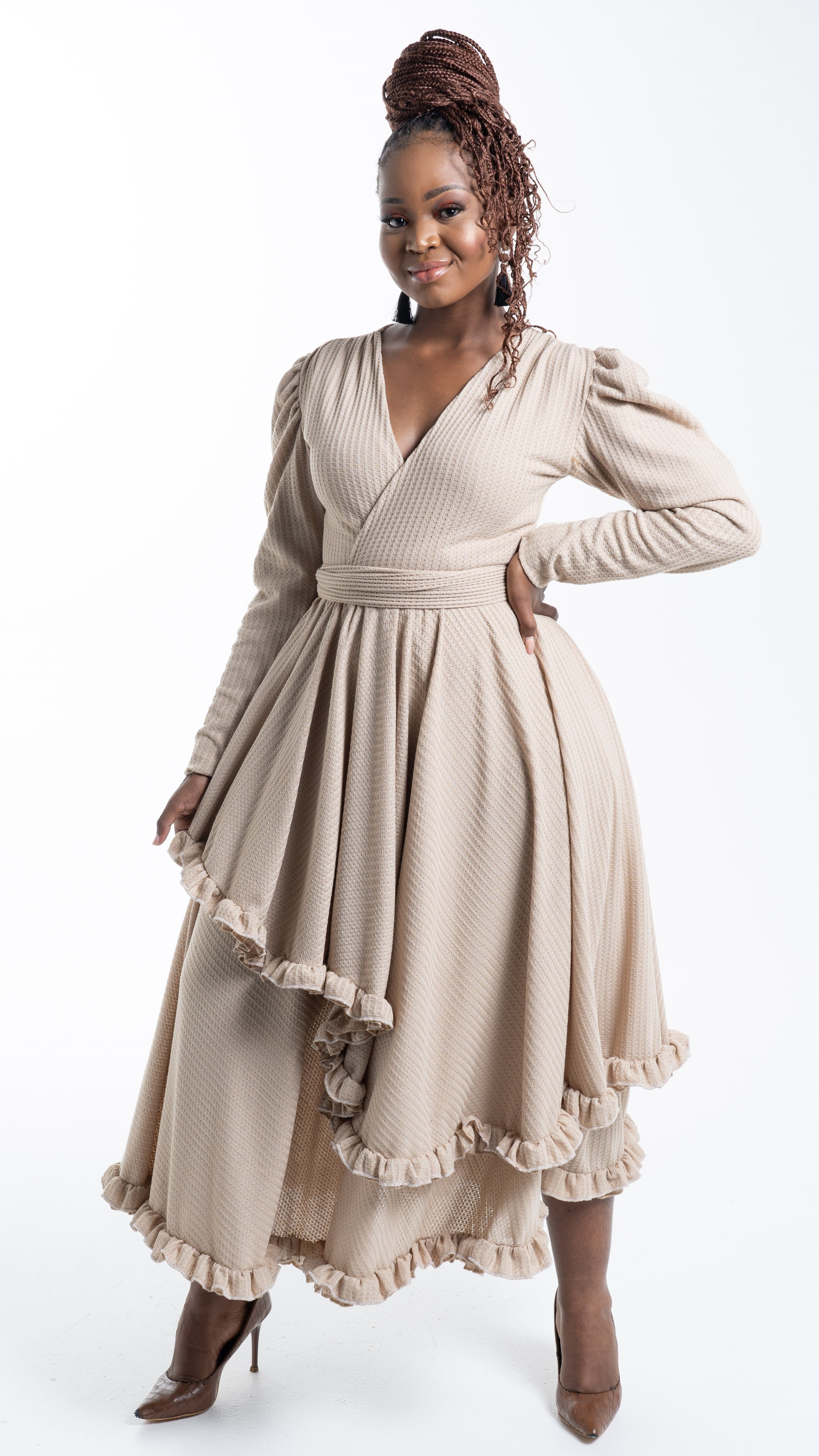 Waffle Knit Frock Dress - Winter – ntonga-creations