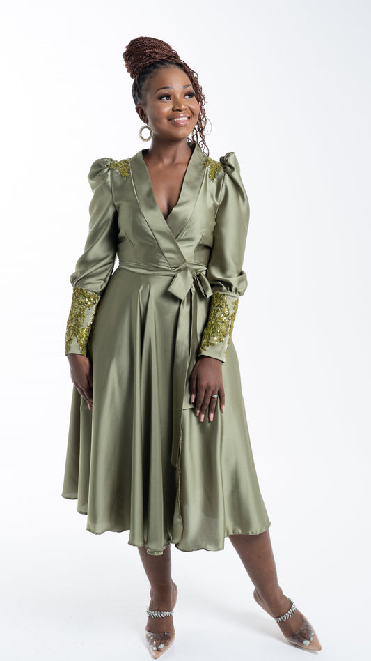 Emerald Green Satin Luxury Wrap - Occasional