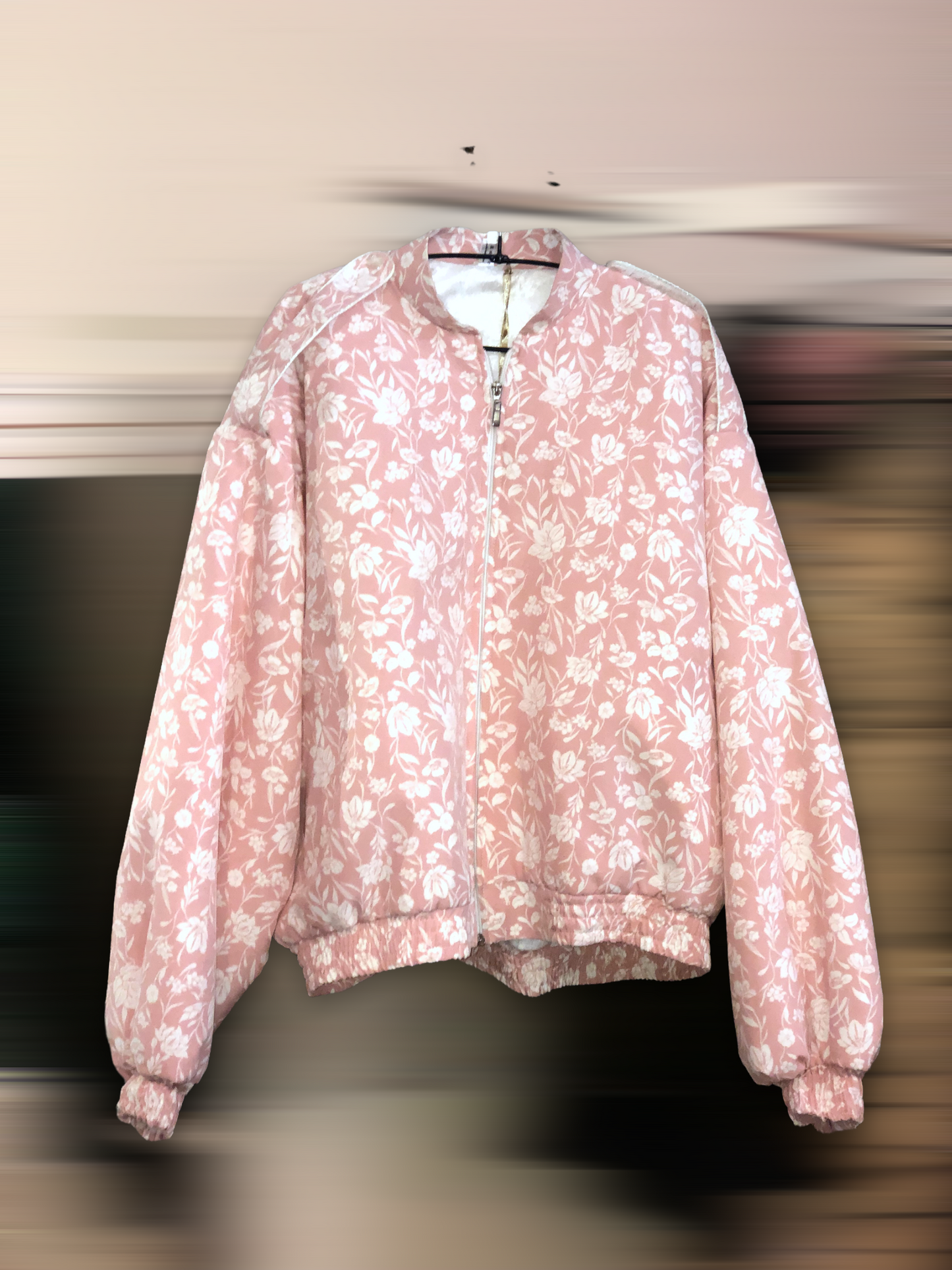 Floral Pink Bomber Jacket - Outerwear