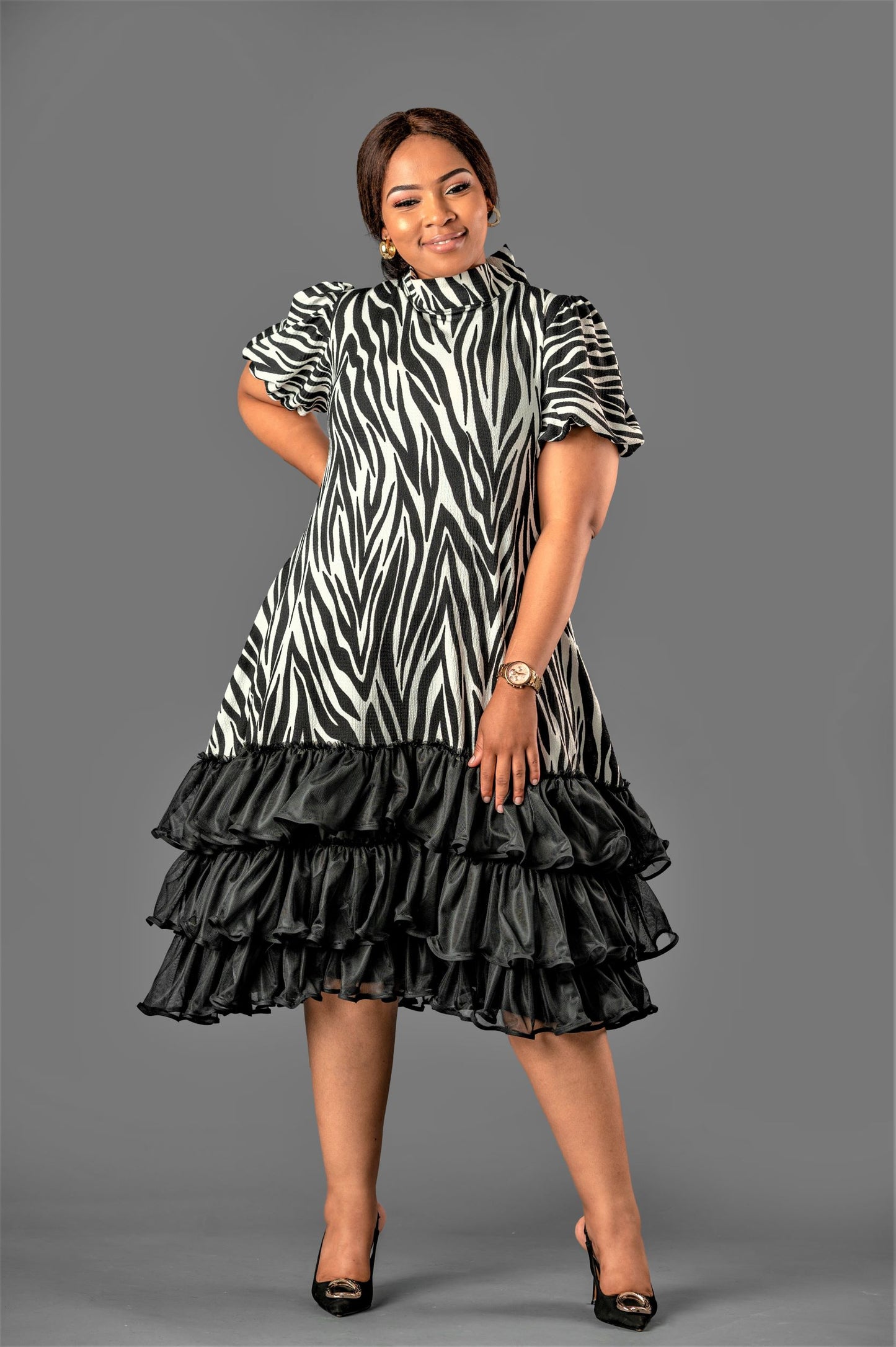 Monochrome Petal Dress